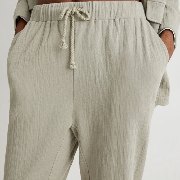 NWT Madewell Rumpled Terry Pull-On Tapered Pants - Picture 5 of 5